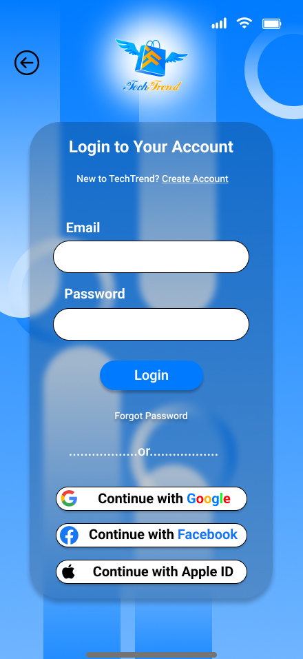 TechTrend Home Screen